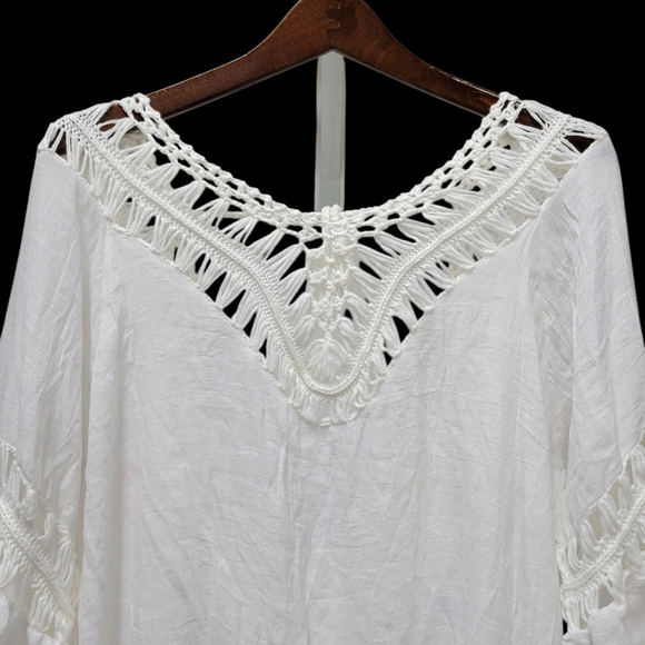 Shammar Women's Crochet Cover Up Beach Beachwear V-neck Sun Protection Large - Picture 4 of 9